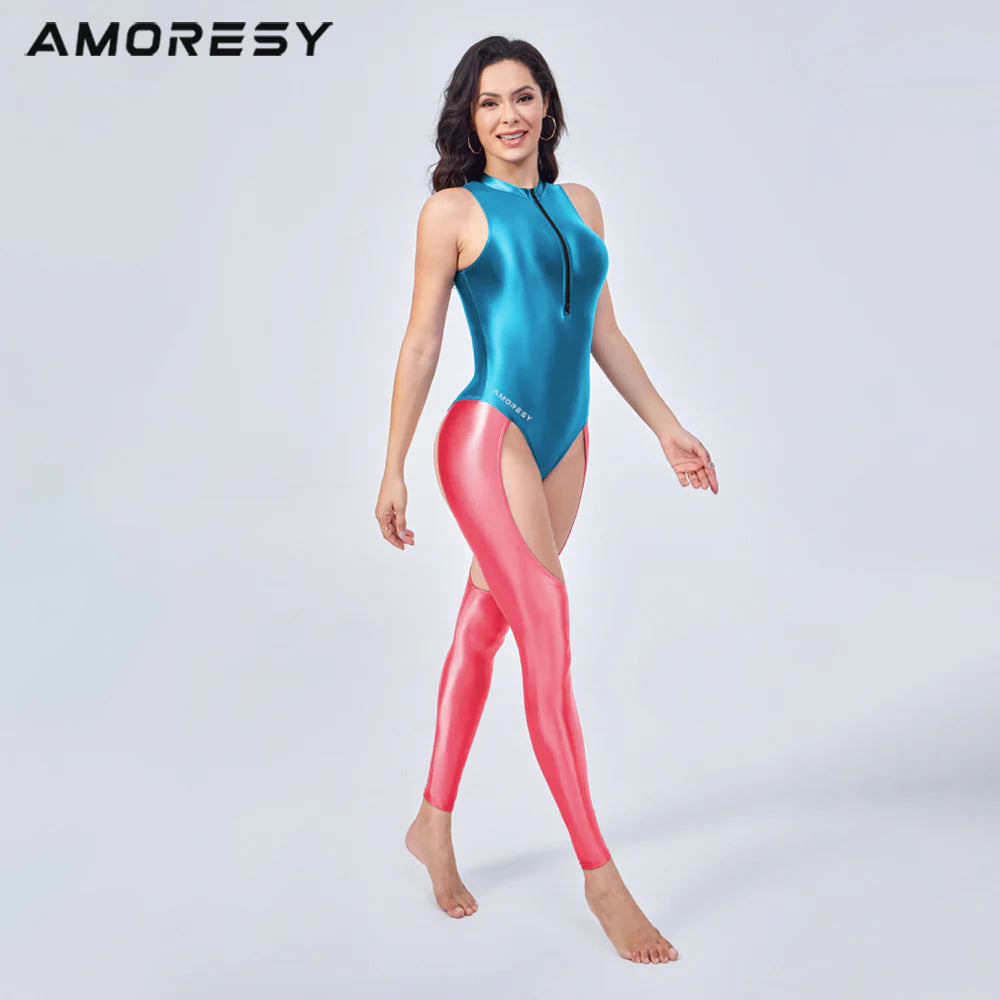 AMORESY 111 Freya フロントジップカットアウトキャットスーツ