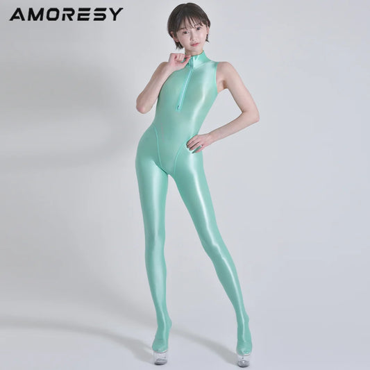 AMORESY 018 Zenithaシリーズ シアー ノースリーブキャットスーツ