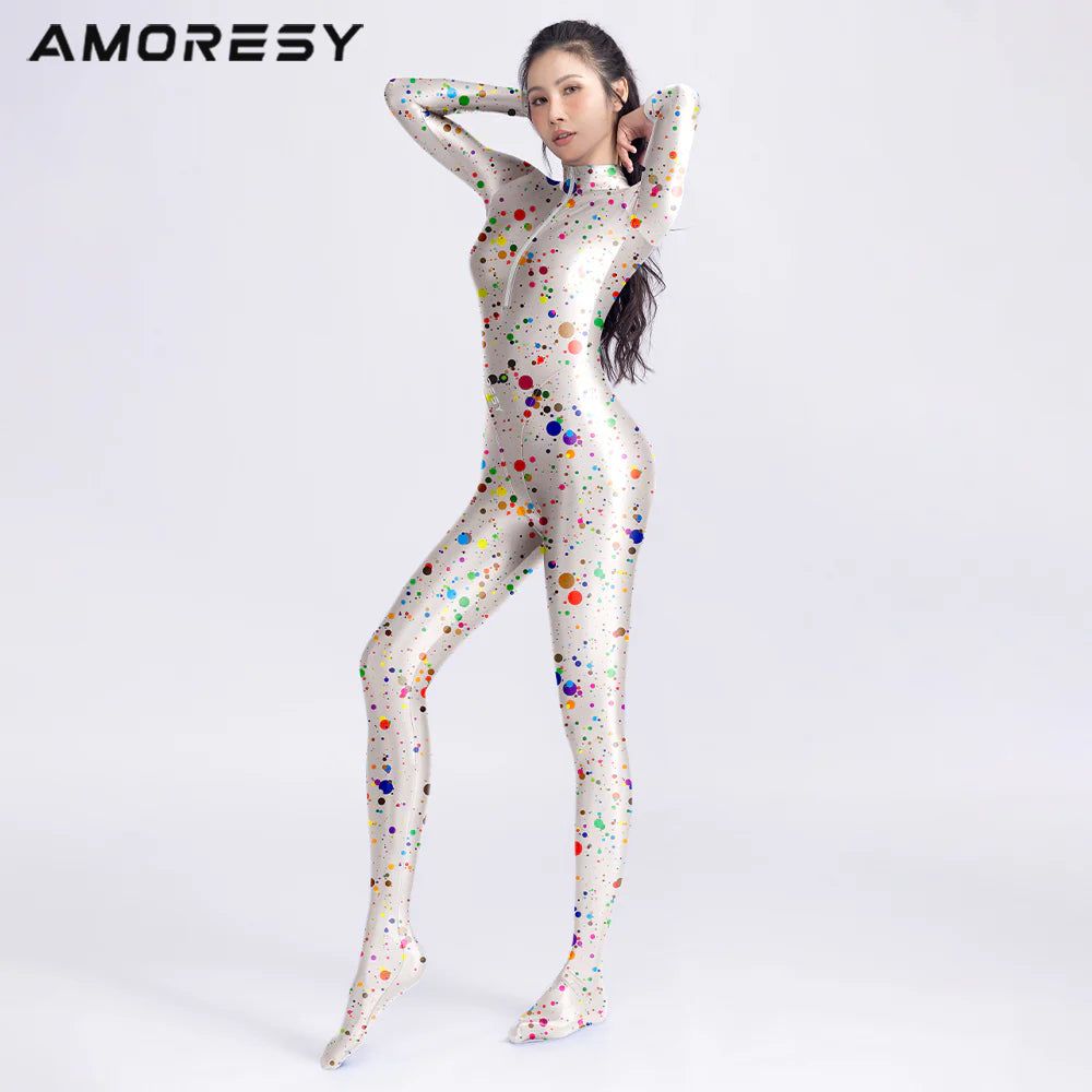 AMORESY 019 Celestia フロントジップキャットスーツ（パターンデザイン）