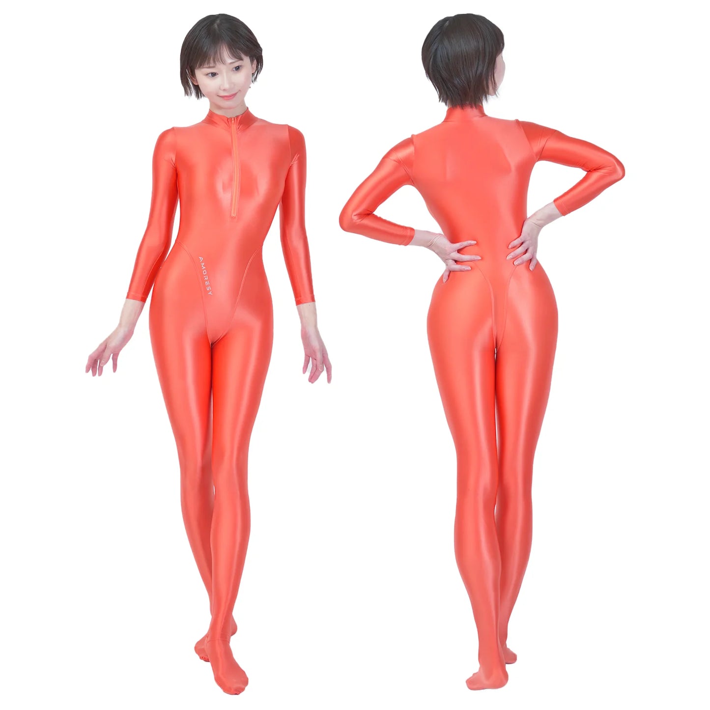 AMORESY 019 Celestia フロントジップキャットスーツ（Sheer）