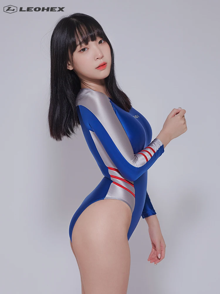 LEOHEX 1705 光沢スムーズ長袖競泳水着